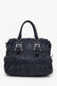 Prada Navy Nappa Gaufre Leather Satchel Bag with Strap