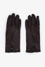 Prada Brown Lambskin Leather Patterned Gloves Size 7
