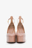 Valentino Nude Patent Leather Tan-Go Platform Heels Size 41