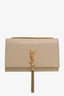 Saint Laurent Beige Leather Medium Kate Tassel Bag on Chain
