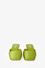 Prada Green Satin Square Toe Mules Size 39