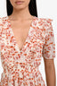 Maje White/Orange Floral Print Ruffle Details Maxi Dress Size 34