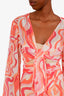 Cinq a Sept Pink/Orange Wrap Maxi Shawl Dress Size S
