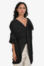 Issey Miyake Black Pleated Collar Hem Poncho Size 2