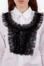 Comme des Garcons White/Black Sheer Frills Long Sleeve Shirt Size S