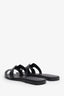Hermès Black Leather Oran Sandals Size 40