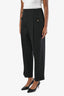 Sandro Black Wool Blend Pleated Trousers Size 38