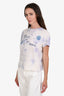 Re/Done White/Purple Tie Dye Cotton 'Get Out Of My Space' Short Sleeve T-Shirt Size S