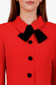 Alessandra Rich Red/Black Silk Button Up Mini Dress Size 42