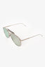 Thom Browne Silver Aviator 'Pilot' Frame Sunglasses