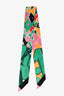 Hermès Green/Pink Silk Graphic Printed Twilly