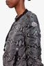 Moncler Black/White Snake Printed Silk Zip Up Jacket Estimated Size M