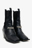 Gucci Black Leather Horsebit Square Toe Combat Boots Size 40