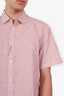 Louis Vuitton White/Orange Flower Motif Button Down Short Sleeve Shirt L Mens