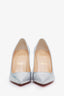 Christian Louboutin Silver Sequin Pointed Toe Heels Size 36.5