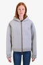 Miu Miu Grey with Gold Hardware Logo Cotton Zip-Up Hoodie Size S