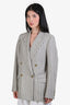 Acne Studios White/Grey Wool Striped Blazer Size 38