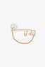 Christian Dior Gold Tone Faux Pearl & Crystal Tribales Single Ear Climber Earring