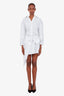 Alexander Wang White Cotton Long Sleeve Asymmetrical Midi Dress Size 4