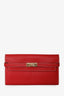 Hermès Red Epsom Kelly Long Wallet PHW