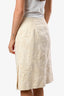 Dries Van Noten Cream Floral Imprint Midi Skirt Size 36