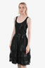 St. John Black Wool Sequin Embellished Sleeveless Dress Size 4
