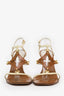 Louis Vuitton Brown/Cream Patent Leather Wedge Sandals Size 36