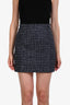 Alessandra Rich Black Tweed Mini Skirt Size 40