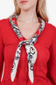 Moschino Red Cotton Button Up Cardigan With Scarf Collar Estimated Size S