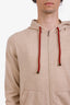 Brunello Cucinelli Beige Cashmere Zip-Up Hoodie Size 50 Mens