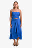 Jason Wu Blue Linen Blend Eyelet Cropped Top + Asymmetrical Skirt Set Size 6