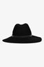 Malene Birger Black Wool Leather Brim Hat Size S-M