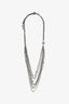 Pre-loved Chanel™ Silver Toned Braided Chain and Multi-Strand Chain Necklace