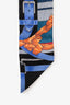 Hermès Blue Silk Belt Graphic Twilly