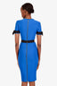 Mugler Blue Belted Short Sleeve Midi Dress Size 36