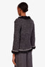 Pre-loved Chanel™ Black Cashmere Tweed Fur Trimmed Jacket Size 40