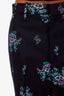 Gucci Navy Floral Jacquard Embroidered Hem Trousers Size 44