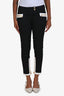 Balmain Black/White Gold Zipper Detail Crop Skinny Jeans Size 36