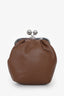 Weekend Max Mara Brown Leather 'Pasticcino' Small Kiss-Lock Crossbody Bag