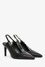 Hermès Black Leather Pointed Kelly 'Lover' Slingback Heels Size 38