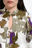 Max Mara White/Green Floral Printed 'Maesa' Maxi Dress Size 4 US