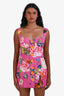 Dolce & Gabbana Pink Flower and Lock Print Mini Dress Size 44