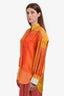 Partow Yellow/Orange Silk 'Hugo' Long Sleeve Top Size 0
