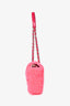Pre-loved Chanel™ 2019 Neon Pink Terry Cloth Coco Beach Small Flap Bag SHW