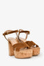 Gianvito Rossi Brown Strappy Cork Platform Sandals Size 39