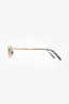 Brunello Cucinelli Silver/Blue Oval Titanium Sunglasses