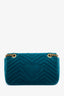 Gucci Teal Velvet GG Marmont Shoulder Bag