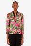 Dolce & Gabbana Pink/Green Printed Silk Blazer Size 42