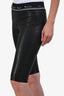 Alexander Wang T Black Sheepskin Leather Biker Shorts Size S