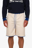 Gucci Beige Web Striped Bermuda Shorts Size M Men's